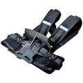 The Body Shelf ergonomic carrying harness worn on the torso with the load shelf deployed at waist height